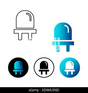 Abstract Led Diode Icon Illustration, can be used for business designs, presentation designs or any suitable designs. Stock Vector