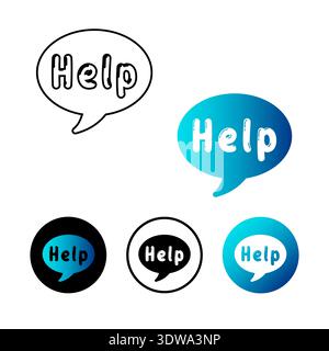 Abstract Help Message Icon Illustration, can be used for business designs, presentation designs or any suitable designs. Stock Vector