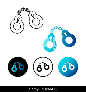 Abstract Handcuffs Icon Illustration, can be used for business designs, presentation designs or any suitable designs. Stock Vector