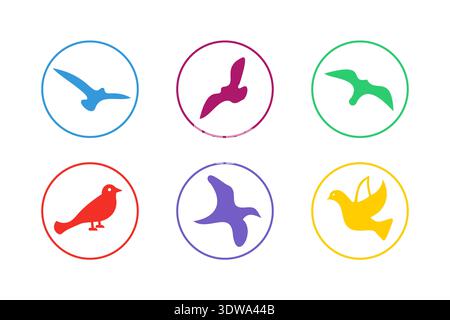 Colorful Bird Icon Set, can be used for business designs, presentation designs or any suitable designs. Stock Vector