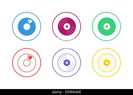 Colorful DVD Icon Set, can be used for business designs, presentation designs or any suitable designs. Stock Vector
