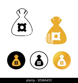 Abstract Generic Money Bag Icon, can be used for business designs, presentation designs or any suitable designs. Stock Vector