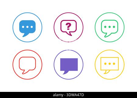 Colorful Chat Icon Set, can be used for business designs, presentation designs or any suitable designs. Stock Vector