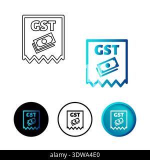 Abstract Goods and Services Tax Icon Illustration, can be used for business designs, presentation designs or any suitable designs. Stock Vector