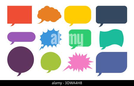 Colorful Speech Bubbles Set, can be used for business designs, presentation designs or any suitable designs. Stock Vector