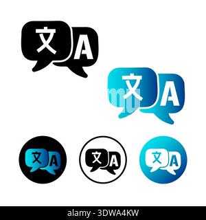 Abstract Language Translator Icon Illustration, can be used for business designs, presentation designs or any suitable designs. Stock Vector