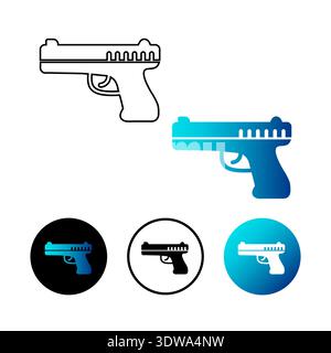 Abstract Gun Pistol Icon Illustration, can be used for business designs, presentation designs or any suitable designs. Stock Vector