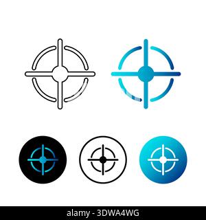 Abstract Gun Target Icon Illustration, can be used for business designs, presentation designs or any suitable designs. Stock Vector