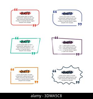 Colorful Quote Frame Collection, can be used for business designs, presentation designs or any suitable designs. Stock Vector