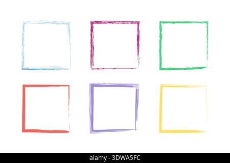 Colorful Square Frame Set, can be used for business designs, presentation designs or any suitable designs. Stock Vector