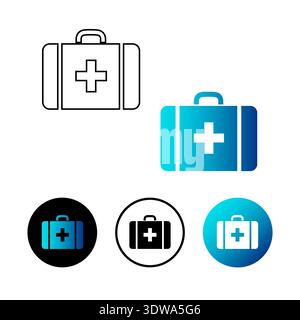 Abstract Medical Briefcase Icon Illustration, can be used for business designs, presentation designs or any suitable designs. Stock Vector