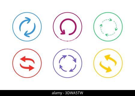 Colorful Refresh Icon Set, can be used for business designs, presentation designs or any suitable designs. Stock Vector