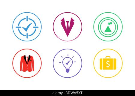 Colorful Success Icon Set, can be used for business designs, presentation designs or any suitable designs. Stock Vector