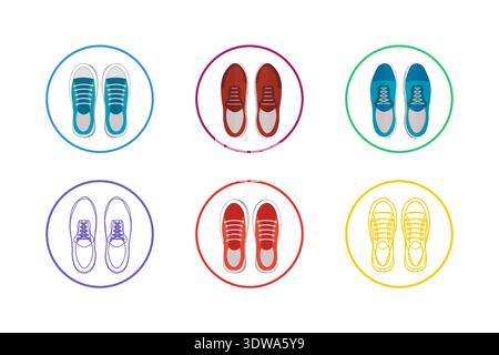Colorful Shoes Icon Set, can be used for business designs, presentation designs or any suitable designs. Stock Vector