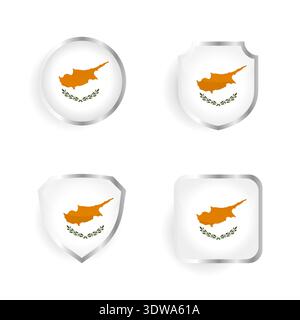 Cyprus Country Badge and Label Collection, can be used for business designs, presentation designs or any suitable designs. Stock Vector