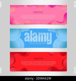 Colorful fluid banner design templates, you can use it in your business designs, presentation designs or any suitable designs. Stock Vector