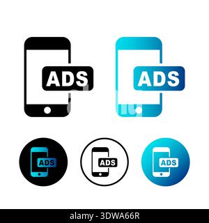 Abstract Mobile Ads Icon Illustration, can be used for business designs, presentation designs or any suitable designs. Stock Vector