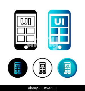 Abstract Mobile User Interface Icon Illustration, can be used for business designs, presentation designs or any suitable designs. Stock Vector