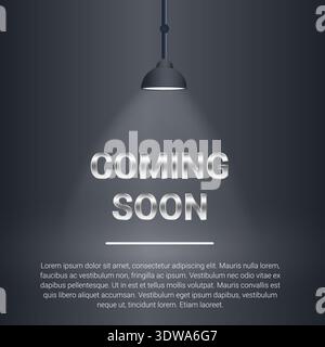 Coming soon background with spotlight design, you can use it in your business designs, presentation designs or any suitable designs. Stock Vector