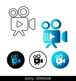 Abstract Movies Icon Illustration, can be used for business designs, presentation designs or any suitable designs. Stock Vector