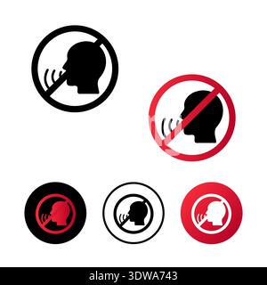 Abstract No Talking Icon Illustration, can be used for business designs, presentation designs or any suitable designs. Stock Vector