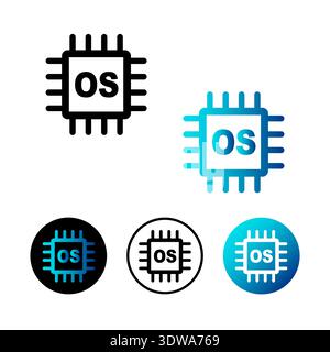 Abstract Operating System Icon Illustration, can be used for business designs, presentation designs or any suitable designs. Stock Vector