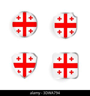 Georgia Country Badge and Label Collection, can be used for business designs, presentation designs or any suitable designs. Stock Vector
