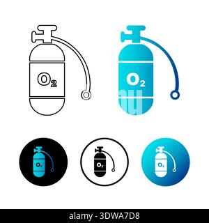 Abstract Oxygen Cylinder Icon Illustration, can be used for business designs, presentation designs or any suitable designs. Stock Vector