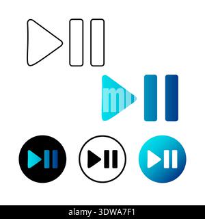 Abstract Play and Pause Icon Illustration, can be used for business designs, presentation designs or any suitable designs. Stock Vector