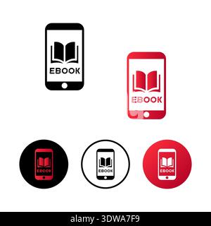 Abstract Mobile Ebook Icon Illustration, can be used for business designs, presentation designs or any suitable designs. Stock Vector