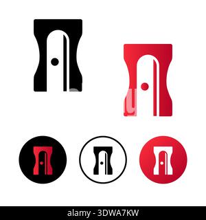 Abstract Pencil Sharpener Icon Illustration, can be used for business designs, presentation designs or any suitable designs. Stock Vector