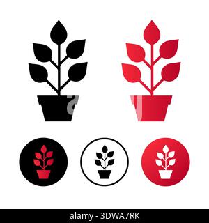 Abstract Potted Plant Icon Illustration, can be used for business designs, presentation designs or any suitable designs. Stock Vector