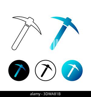 Abstract Pickaxe Icon Illustration, can be used for business designs, presentation designs or any suitable designs. Stock Vector