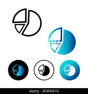 Abstract Pie Chart Icon Illustration, can be used for business designs, presentation designs or any suitable designs. Stock Vector