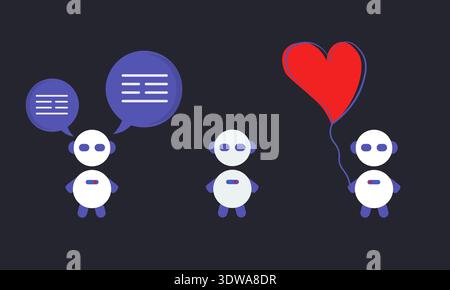 Cute Chatbot Robot Character, can be used for business designs, presentation designs or any suitable designs. Stock Vector
