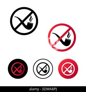Abstract No Smoking Pipe Icon Illustration, can be used for business designs, presentation designs or any suitable designs. Stock Vector