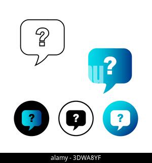 Abstract Question Inquiry Icon Illustration, can be used for business designs, presentation designs or any suitable designs. Stock Vector