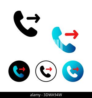 Abstract Outgoing Call Icon Illustration, can be used for business designs, presentation designs or any suitable designs. Stock Vector