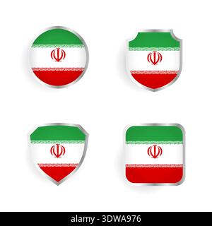 Iran Country Badge and Label Collection, can be used for business designs, presentation designs or any suitable designs. Stock Vector