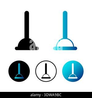 Abstract Plunger Icon Illustration, can be used for business designs, presentation designs or any suitable designs. Stock Vector