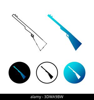 Abstract Rifle Gun Icon Illustration, can be used for business designs, presentation designs or any suitable designs. Stock Vector