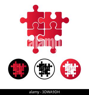 Abstract Puzzle Icon Illustration, can be used for business designs, presentation designs or any suitable designs. Stock Vector