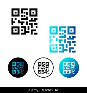 Abstract QR Code Icon Illustration, can be used for business designs, presentation designs or any suitable designs. Stock Vector