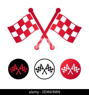 Abstract Racing Flags Icon Illustration, can be used for business designs, presentation designs or any suitable designs. Stock Vector