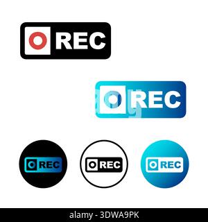 Abstract Recording Icon Illustration, can be used for business designs, presentation designs or any suitable designs. Stock Vector