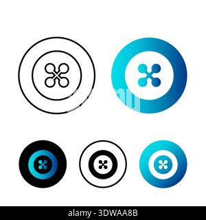 Abstract Sewing Button Icon Illustration, can be used for business designs, presentation designs or any suitable designs. Stock Vector
