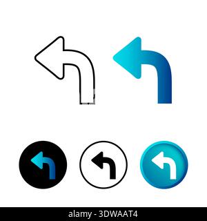 Abstract Side Arrow Icon Illustration, can be used for business designs, presentation designs or any suitable designs. Stock Vector