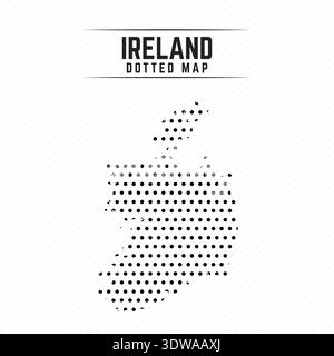 Dotted Map of Ireland, can be used for business designs, presentation designs or any suitable designs. Stock Vector