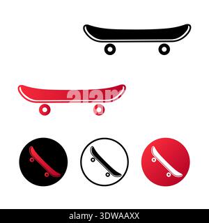 Abstract Skateboard Icon Illustration, can be used for business designs, presentation designs or any suitable designs. Stock Vector