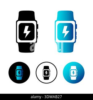 Abstract Smart Watch Charging Icon Illustration, can be used for business designs, presentation designs or any suitable designs. Stock Vector